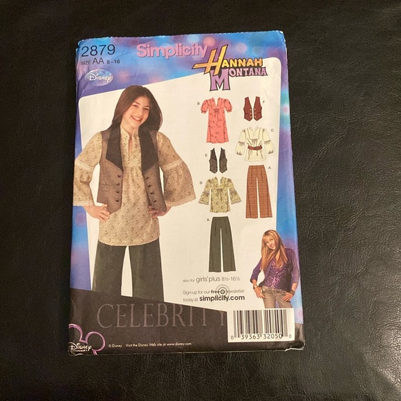 Simplicity 2879 Hannah Montana uncut sewing pattern from 2008 - Picture 1 of 4